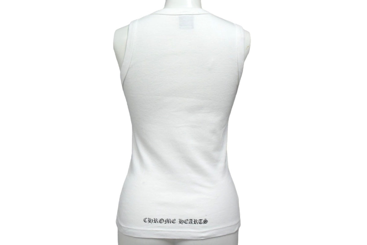 クロムハーツ白タンクトップ OLD フローラルプリント レディース