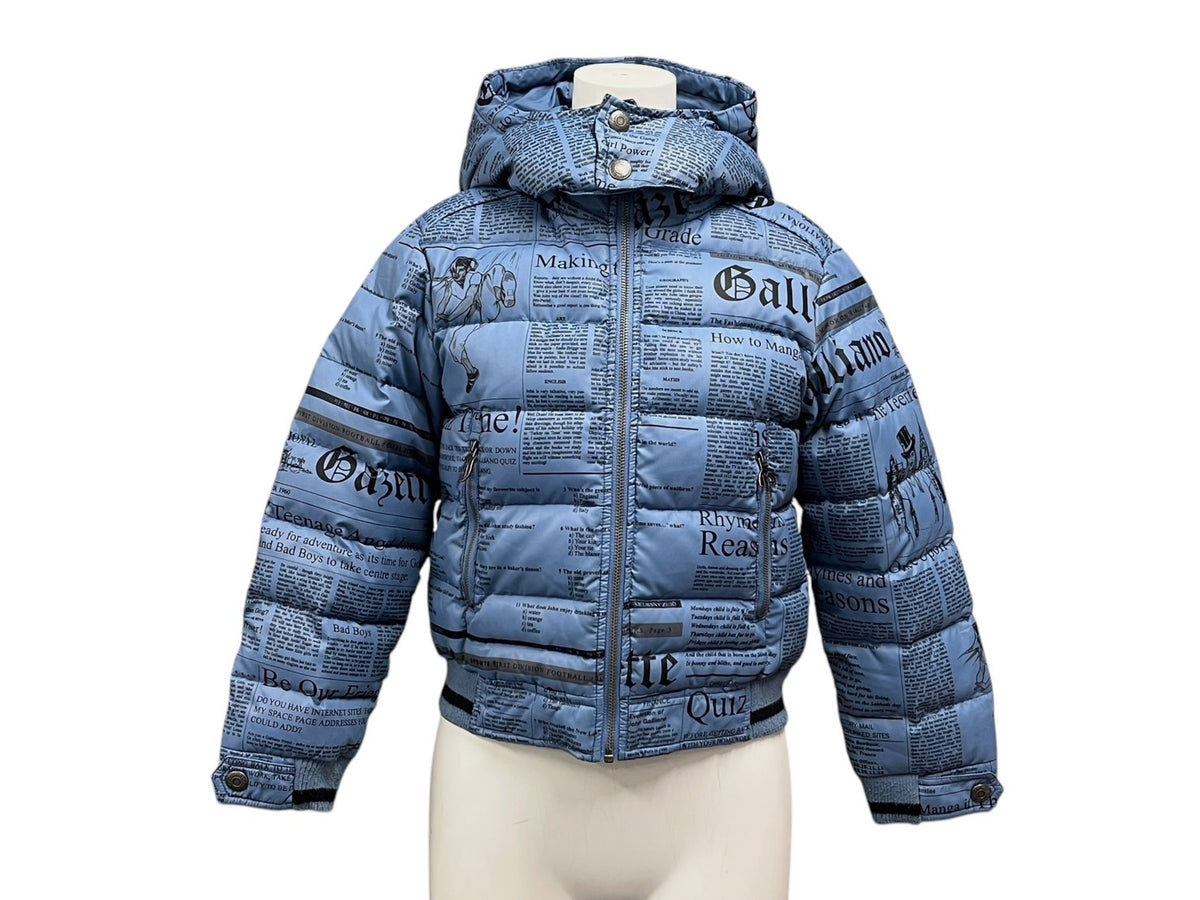 【お値下げ】ジョンガリアーノ　John Galliano ストライプ ジャケット JOHN GALLIANO ジョンガリアーノ ガゼッタプリント ダウンジャケット