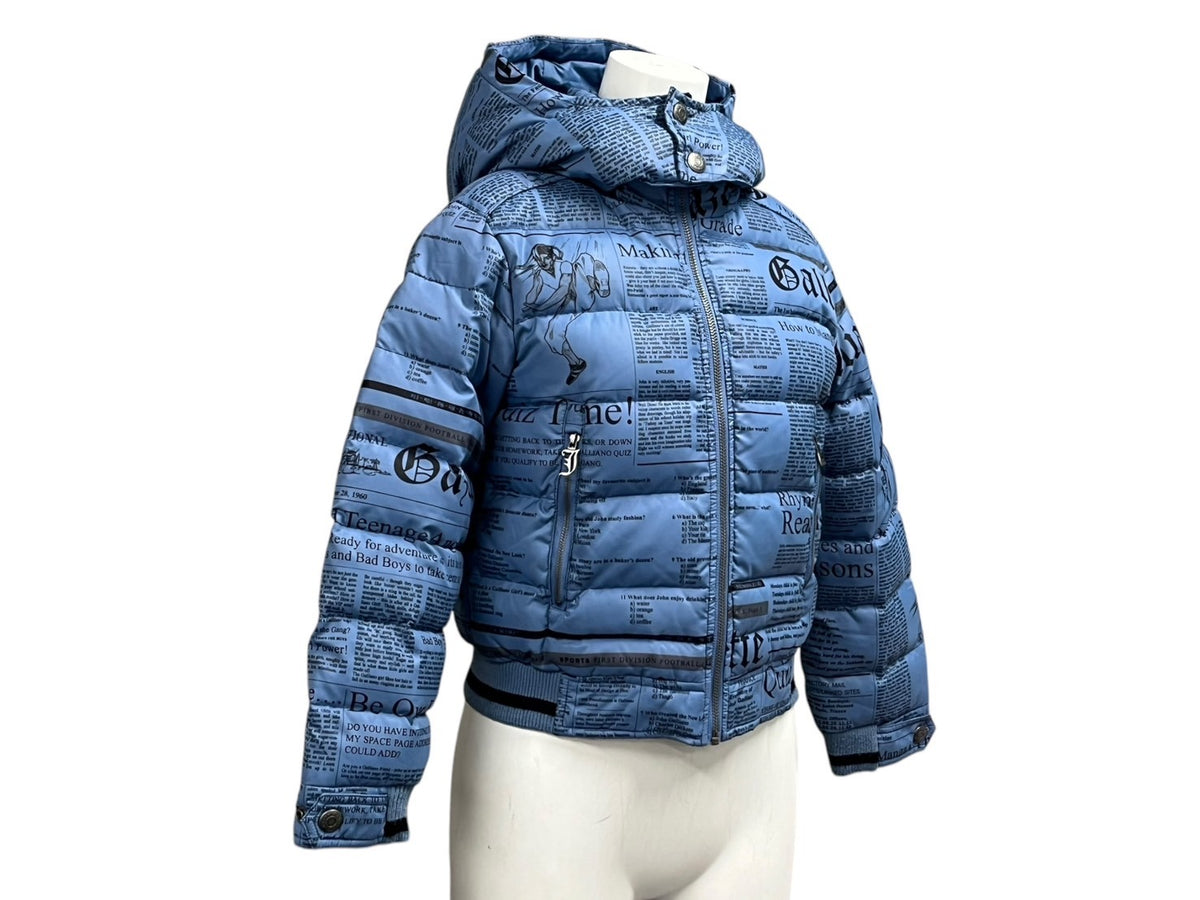 JOHN GALLIANO ジョンガリアーノ ガゼッタプリント ダウンジャケット