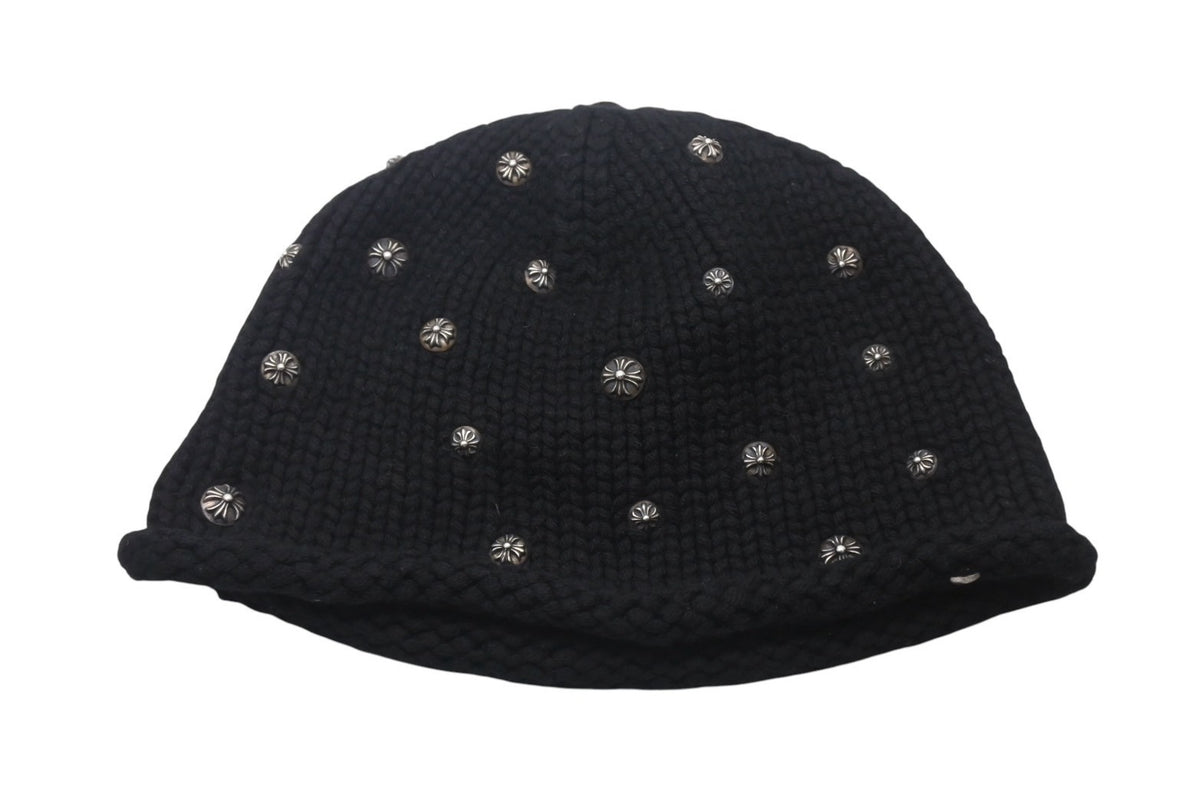 極美品 CHROME HEARTS クロムハーツ ビーニー ニット帽 CHスタッズ
