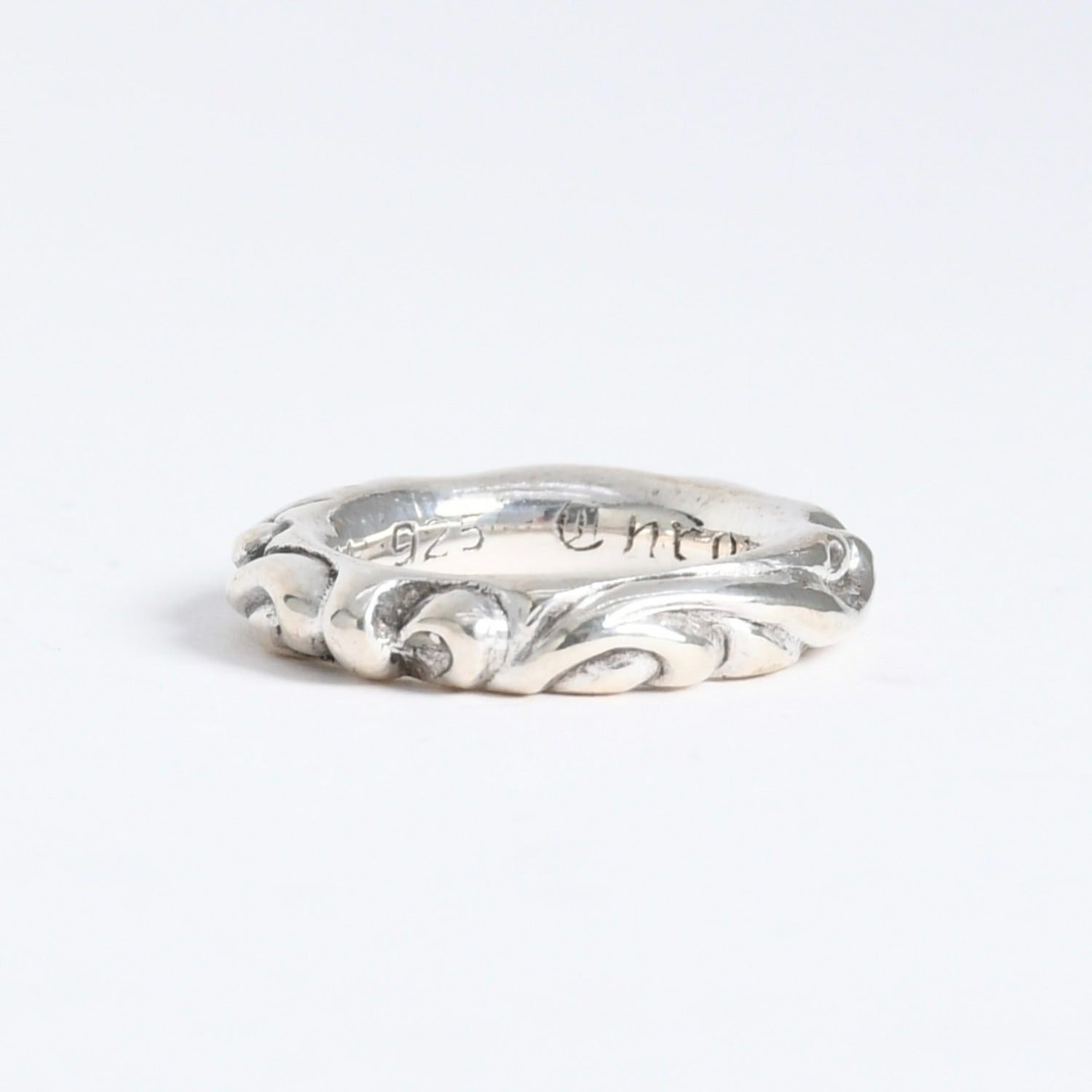 極美品 CHROME HEARTS クロムハーツ SCROLL BAND RING スクロール