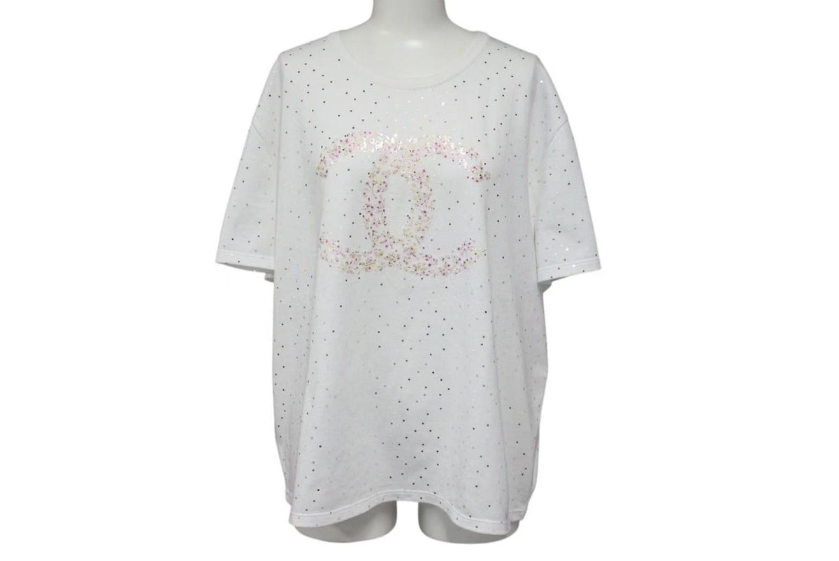 新品未使用 CHANEL シャネル 半袖Tシャツ ラージココマーク 花柄