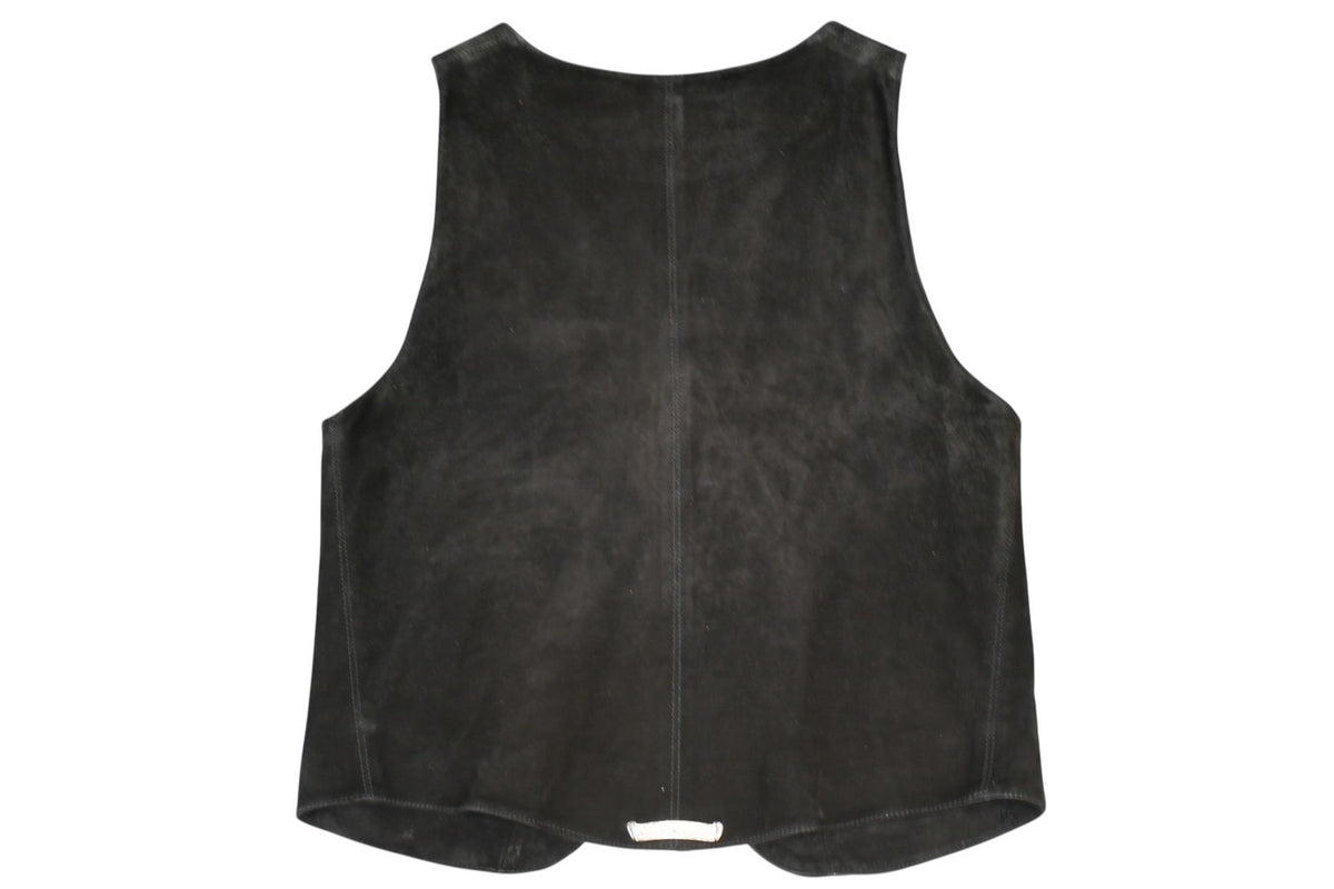 CHROME HEARTS クロムハーツ 2B SUEDE VEST スエードレザー ベスト サイズS クロスボールボタン ブラック 美品 中古 4b013149 CHROME HEARTS クロムハーツ レザー スエード ベスト 原本無 国内正規