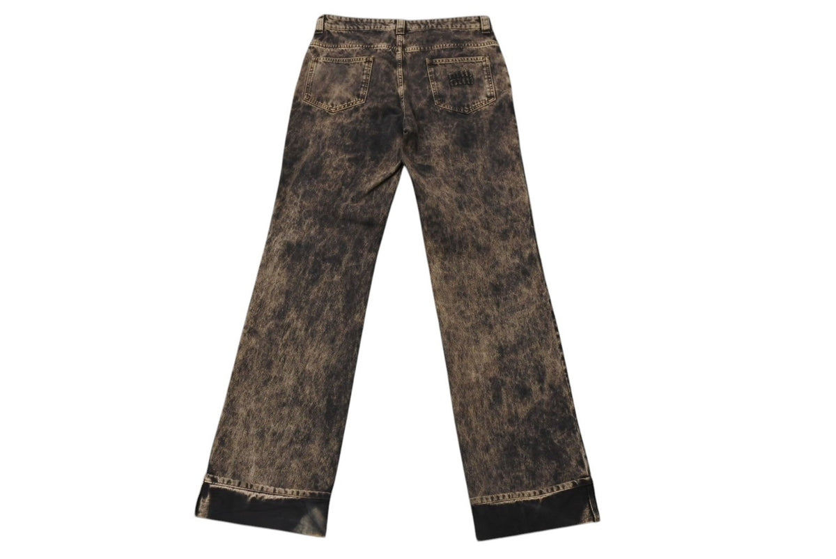 黒ロゴが可愛い！miumiu デニム　38 パンツ　ヴィンテージ加工　 ジーンズ 極美品 MIU MIU ミュウミュウ ロゴ デニム パンツ 2022 ダメージ加工