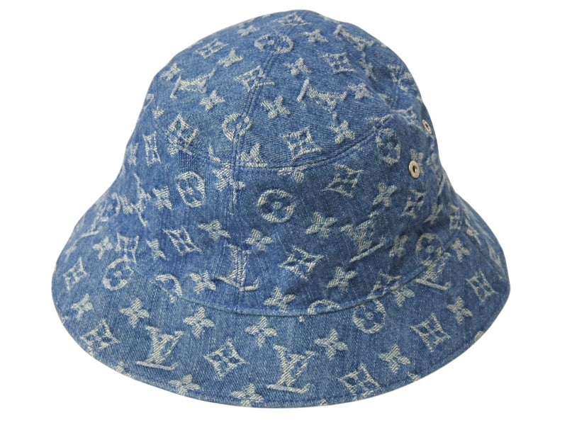 美品　ルイヴィトン バケハ　リバーシブル　ブルー　ネイビー LOUIS VUITTON ルイヴィトン バケットハット・モノグラム