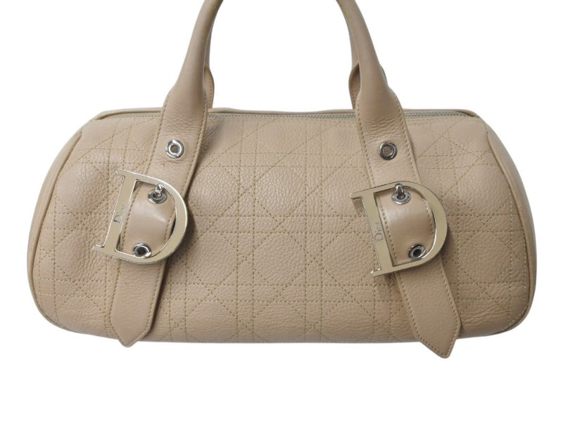 Christian Dior カナージュ　レザー　ハンドバッグ　ベージュ クリスチャンディオールカナージュレザーハンドバッグベージュ