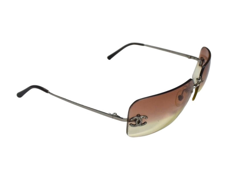 シャネル クリア サングラス　スクエア　4017　ココマーク　リムレス CHANEL シャネル リムレス ラインストーン ココマーク サングラス