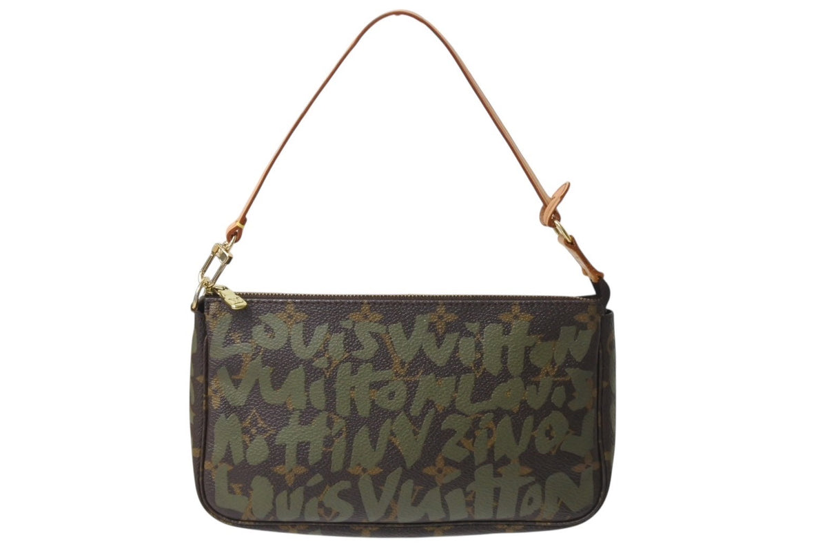 Louis Vuitton アクセソワール グラフティ　カーキ　美品 極美品 LOUIS VUITTON ルイヴィトン ポシェットアクセソワール