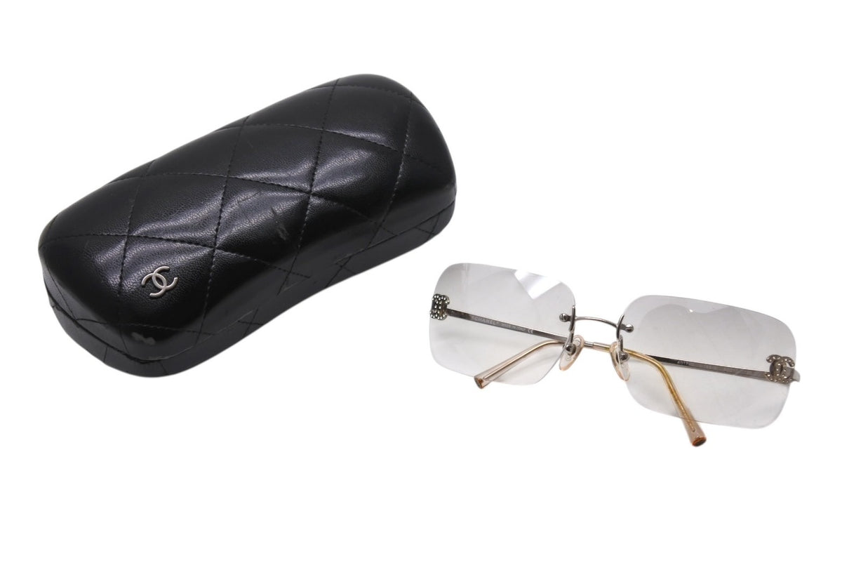 CHANEL シャネル リムレス ラインストーン ココマーク サングラス