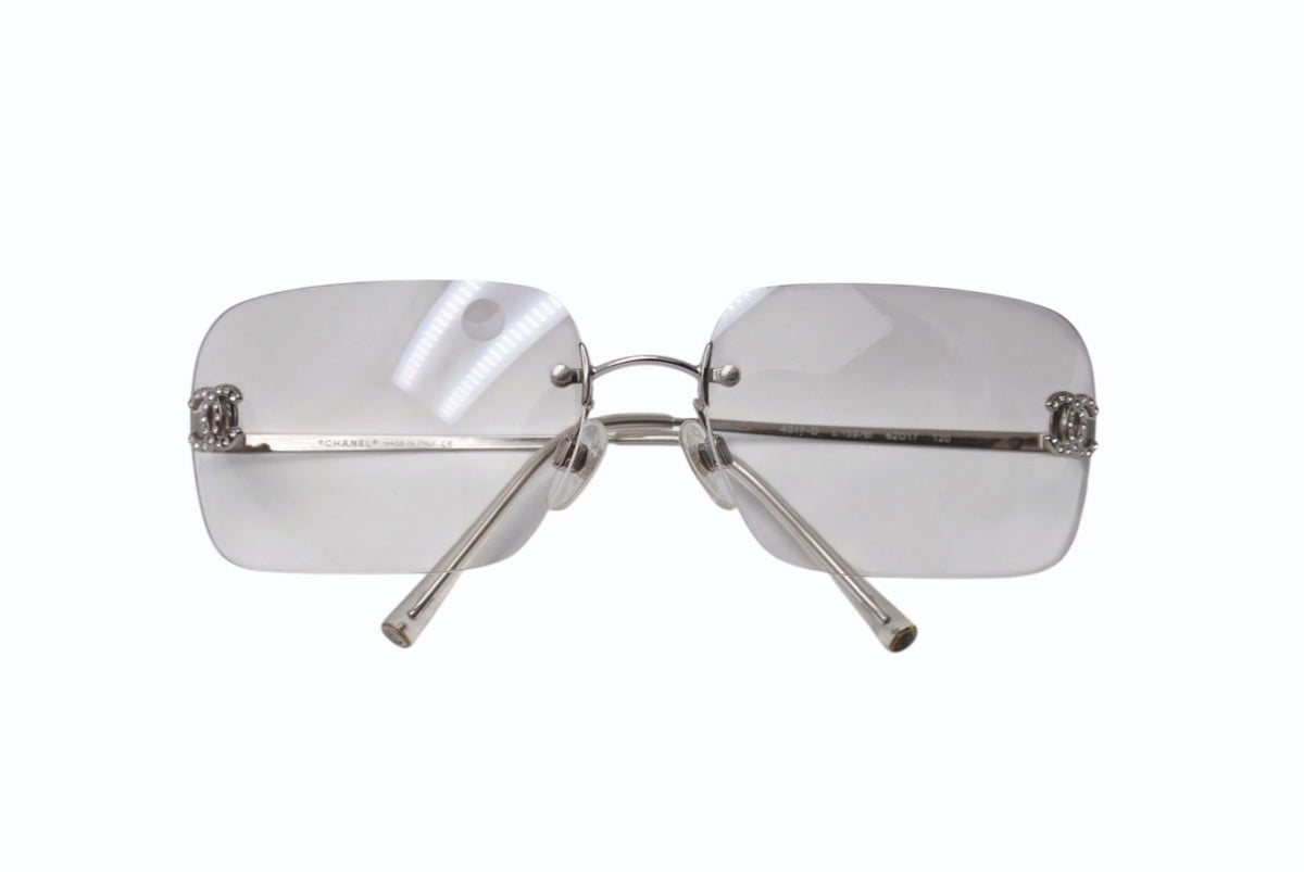極美品 CHANEL シャネル リムレス サングラス 4017-D c.159/6I サイズ