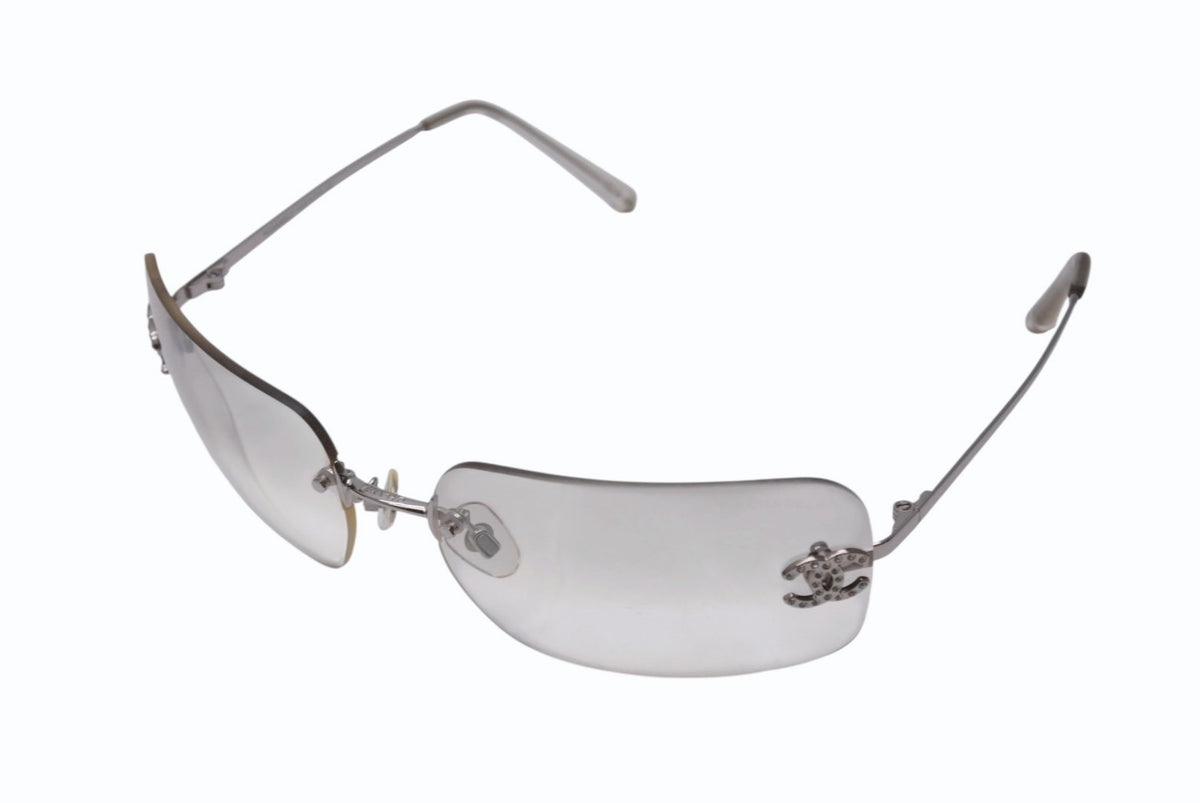 極美品 CHANEL シャネル リムレス サングラス 4017-D c.159/6I サイズ