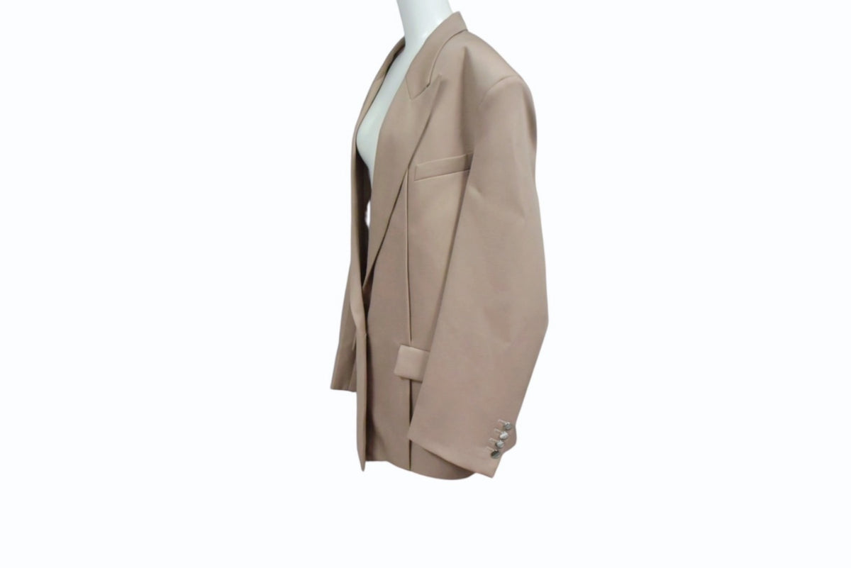 THE ATTICO ジ アティコ Glen Oversize Blazer Jacket ブレザージャケット 241WCG46 サイズ38 ベージュ 美品 中古 4b003998 THE ATTICO ジ アティコ Glen Oversize Blazer Jacket ブレザー