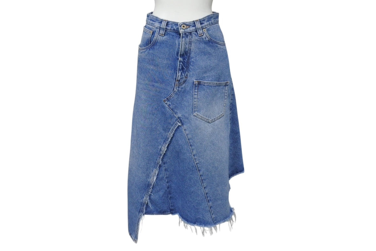 LOEWE ロエベ デニム スカート 再構築アシンメトリー S2105350IB