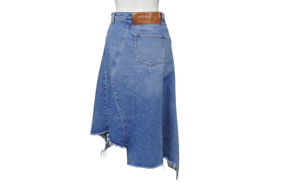 LOEWE ロエベ デニム スカート 再構築アシンメトリー S2105350IB