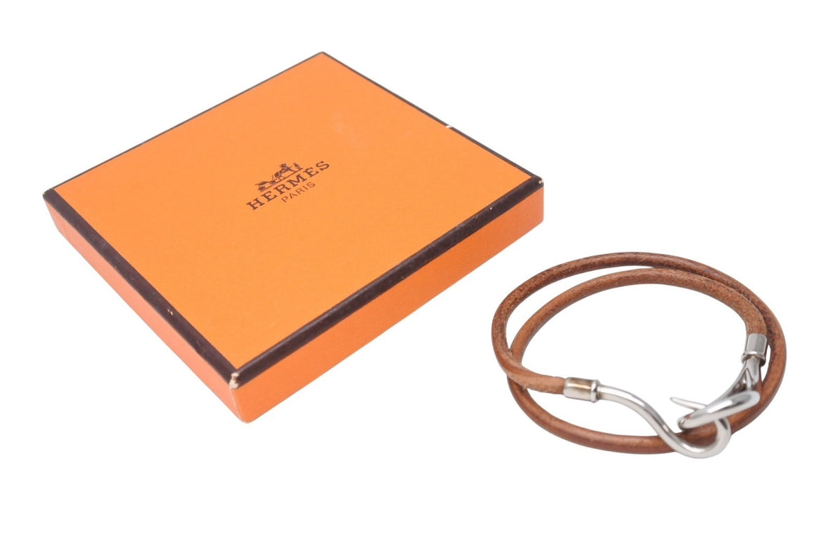 HERMES ジャンボチョーカー ネックレス 2連ブレスレット レザー