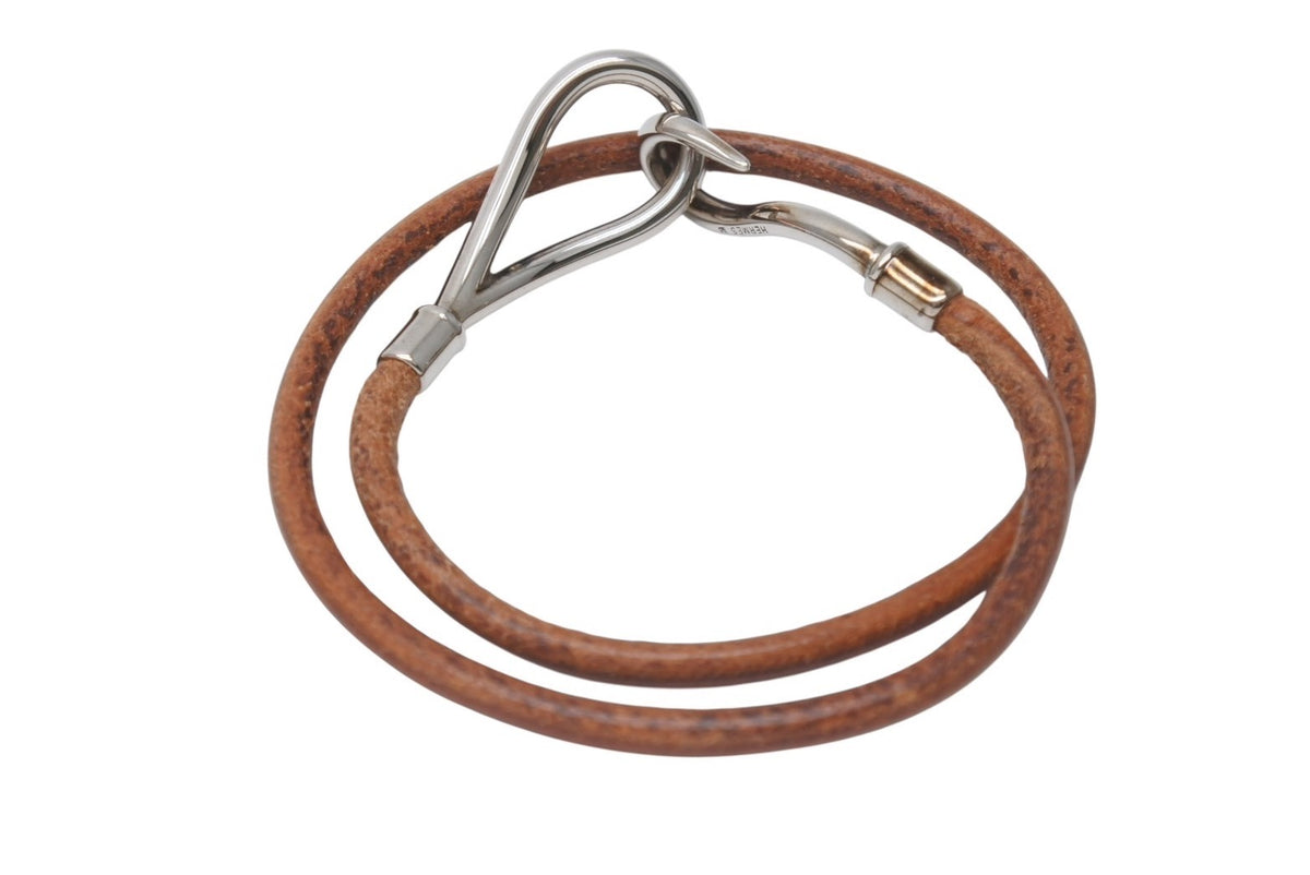 HERMES ジャンボチョーカー ネックレス 2連ブレスレット レザー