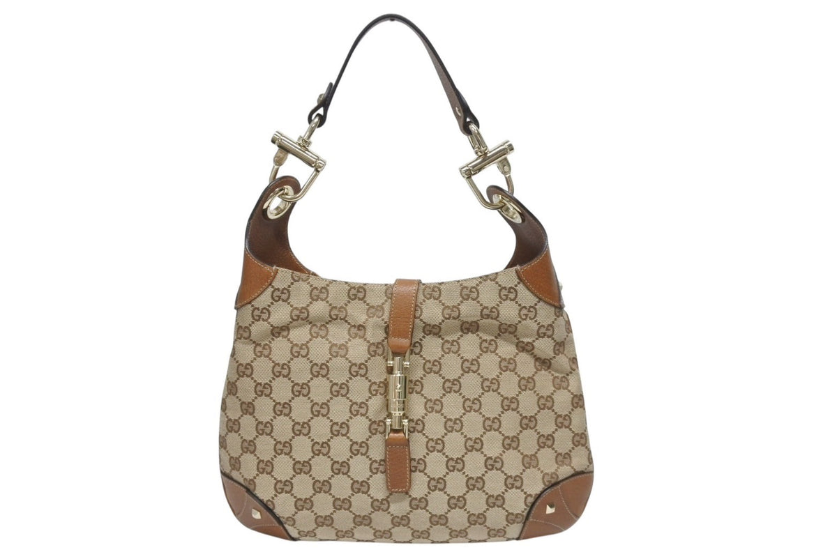 Gucci キャンバス　ハンドバッグ ベージュ ブラウン 中古・古着通販】GUCCI (グッチ) GGキャンバス ハンドバッグ ベージュ