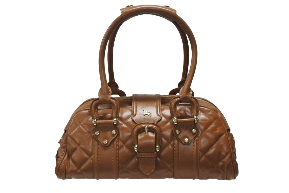 Burberry バーバリー オールレザー ボストンバッグ 2way ブラウン BURBERRY】バーバリー『2WAYミニボストンバッグ』レディース 1週間保証