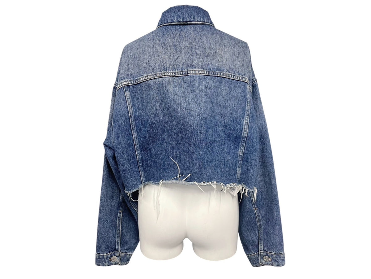MIUMIU ミュウミュウ デニム ブルゾン ジャケット ブルー ロゴ