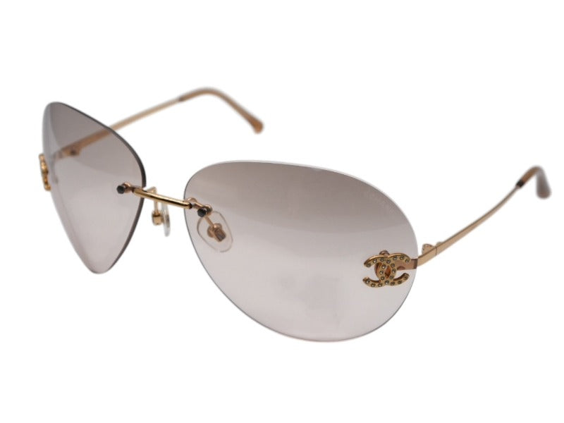 付属品付き✨️CHANEL サングラス リムレス 4108-B 極美品 CHANEL シャネル リムレス ココマーク サングラス メガネ 4108