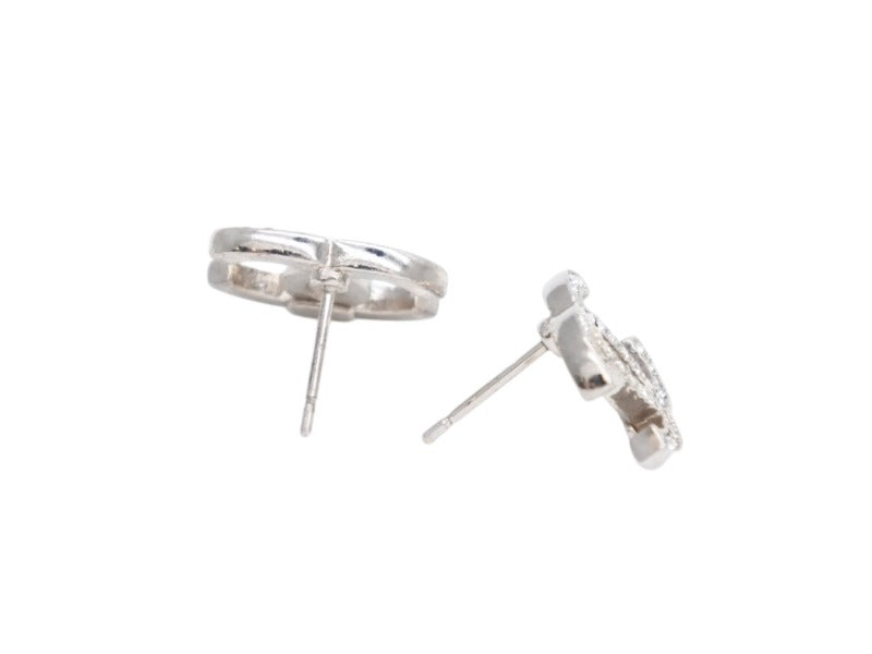 極美品 CHANEL シャネル CoCo Mark ココマーク ピアス シルバーカラー