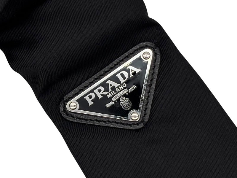 極美品 PRADA プラダ ネクタイ ナイロン トライアングル ロゴ ブラック