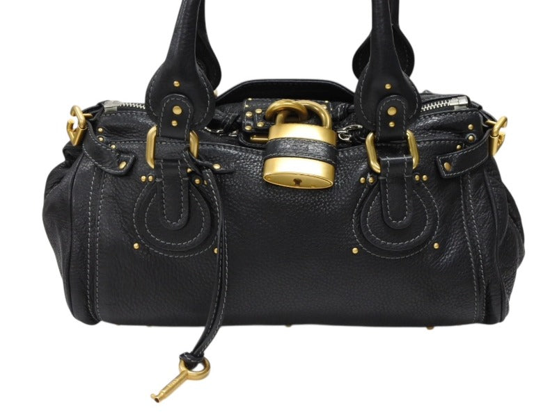 定番人気　Chloe クロエ パディントン ハンドバッグ黒 ゴールド 定番人気Chloe クロエ パディントン ハンドバッグ黒 ゴールド