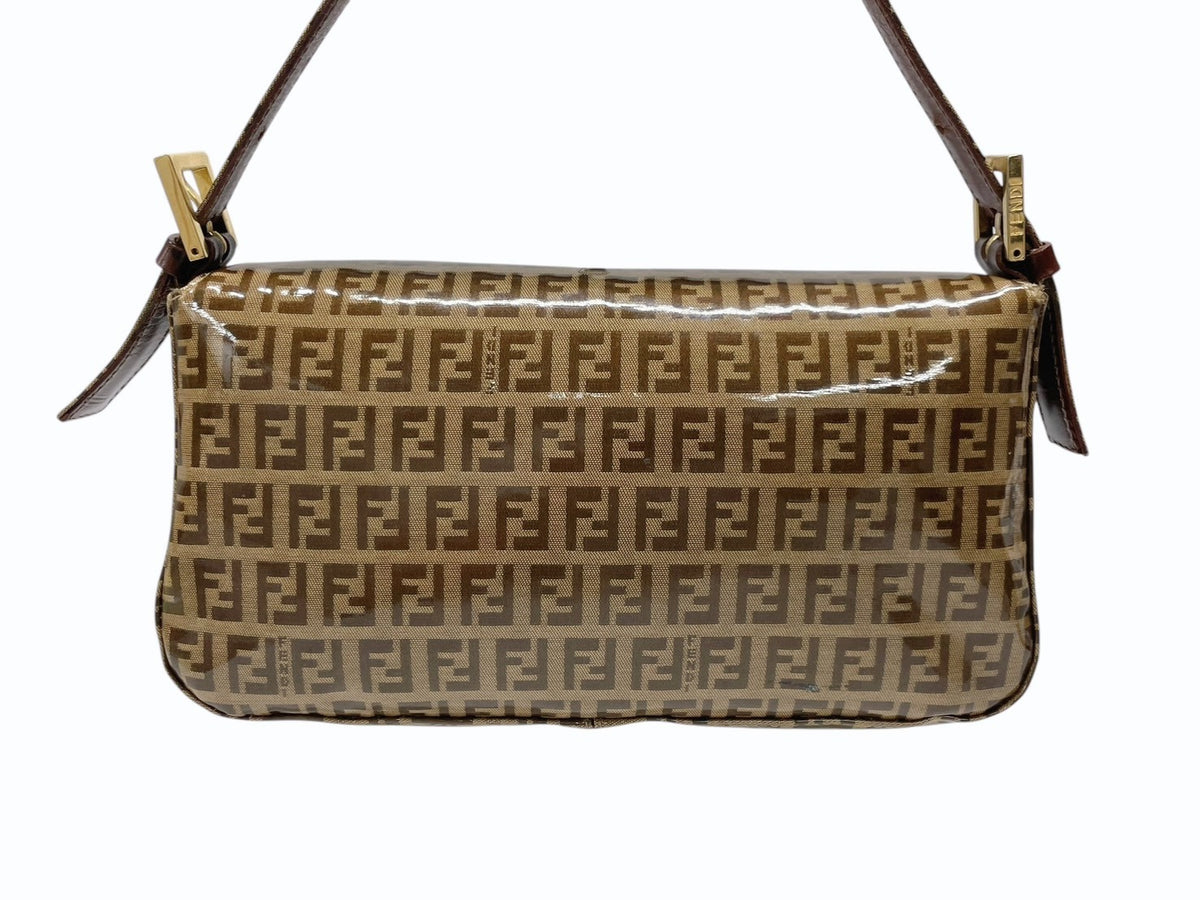 フェンディマンマバケットワンショルダーバッグ　ズッキーノ柄ベージュゴールド フェンディマンマバケットワンショルダーバッグ ズッキーノ柄ベージュ