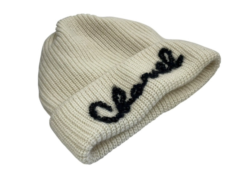 極美品 CHANEL シャネル カシミヤ ニットキャップ ビーニー ニット帽
