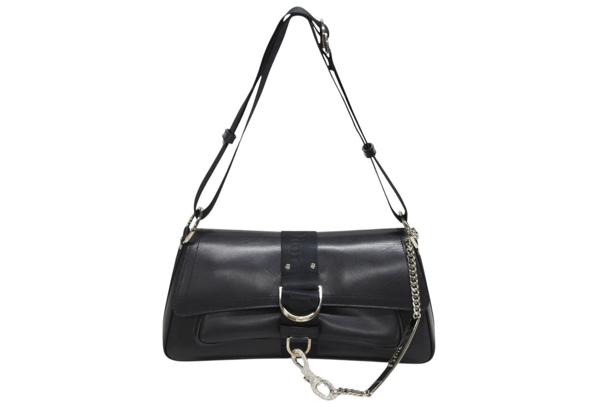 Christian Dior ブラックパーティーバッグ 中古・古着通販】Christian Dior (クリスチャン ディオール) PVC