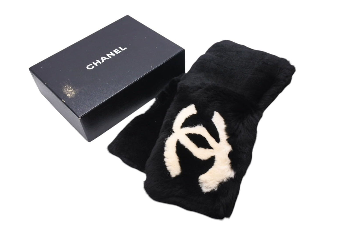 シャネル　ラパン　アイボリーマフラー 楽天市場】CHANEL シャネル ココマーク ラパン ファーティペット