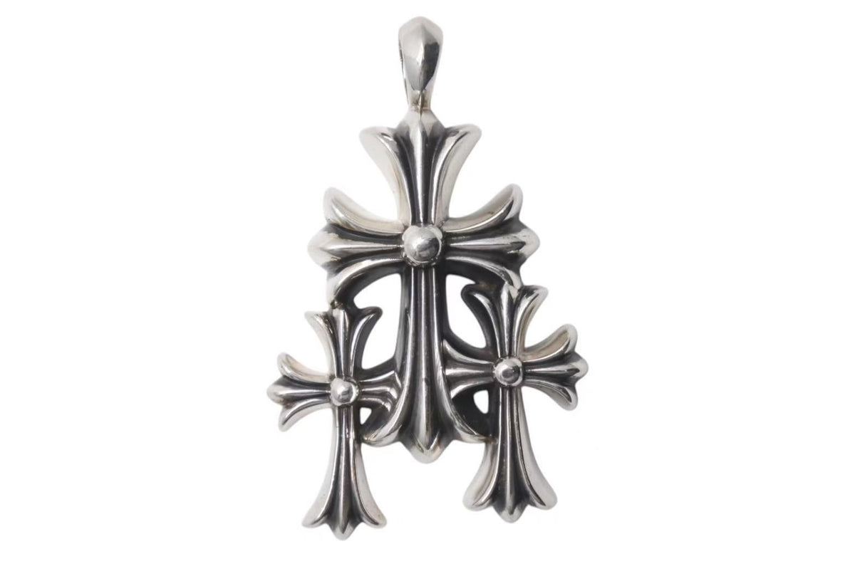 CHROME HEARTS ヴィンテージ CHROME HEARTS クロムハーツ トリプルCHクロス ペンダント スモール
