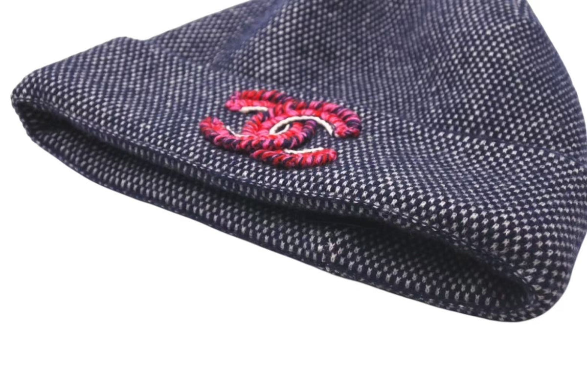 CHANEL シャネル Cashmere Embroidery Coco Mark Beanie カシミヤ 刺繍