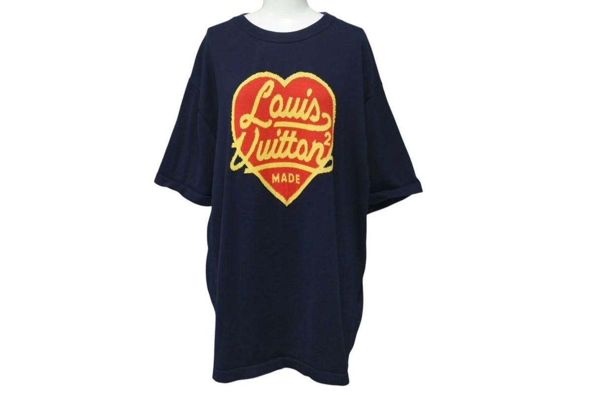 極美品 LOUIS VUITTON ルイヴィトン インタルシアハートロゴ コットン