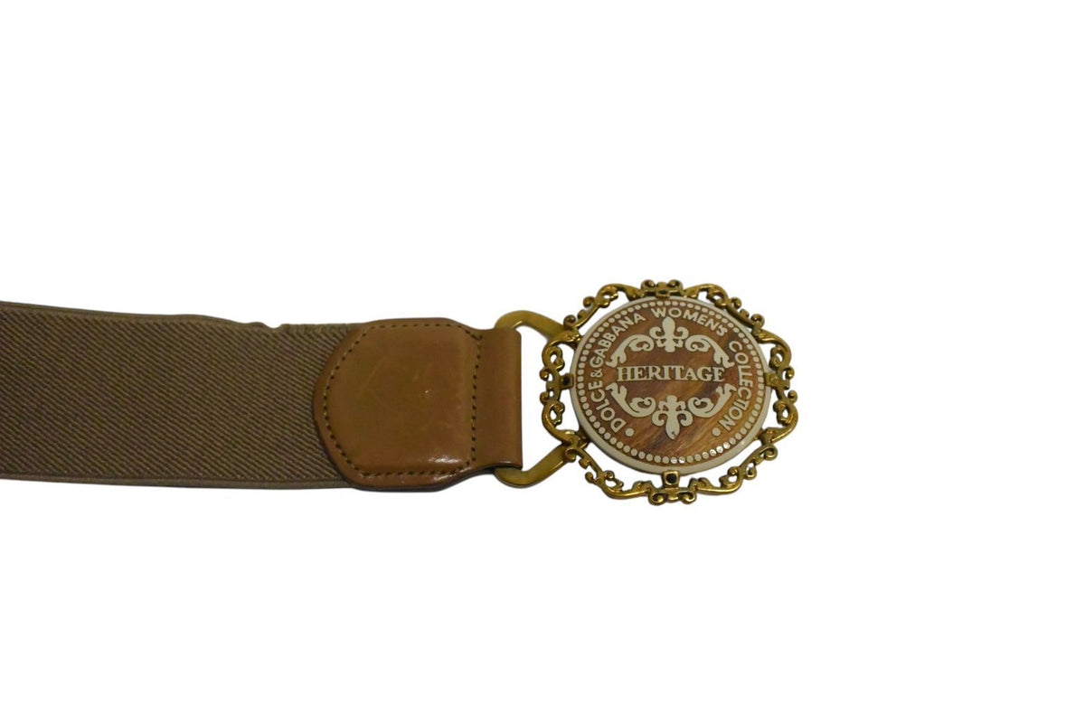 DOLCE&GABBANA ドルチェアンドガッバーナ ヘリテージベルト ブラウン