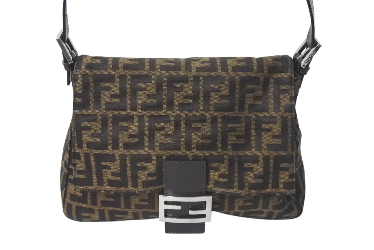 極美品 FENDI フェンディ マンマバケット ショルダーバッグ ズッカ柄
