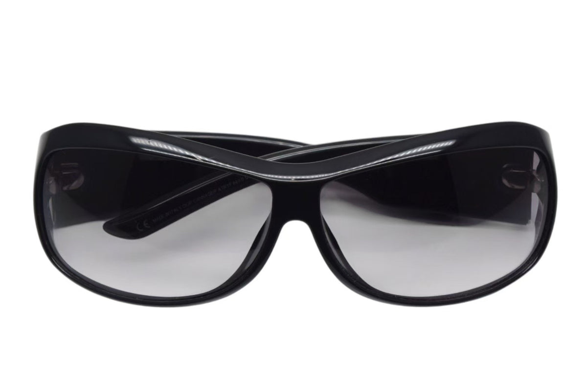 【美品】クリスチャンディオール　カナージュ　サングラス　ビッグロゴ　ブラック 極美品 Christian Dior クリスチャンディオール カナ―ジュ ロゴ