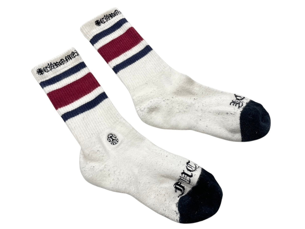 CHROME HEARTS クロムハーツ 靴下 ソックス ロゴ刺繍 ネイビー レッド