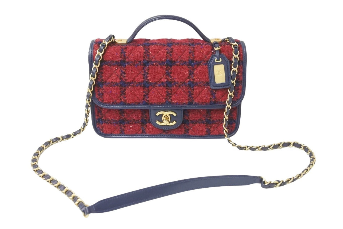 CHANEL シャネル ショルダーバッグ スモール トップハンドル フラップバッグ ツイード AS3653 B0945 NK305 美品 中古  59323 – Casanova Vintage