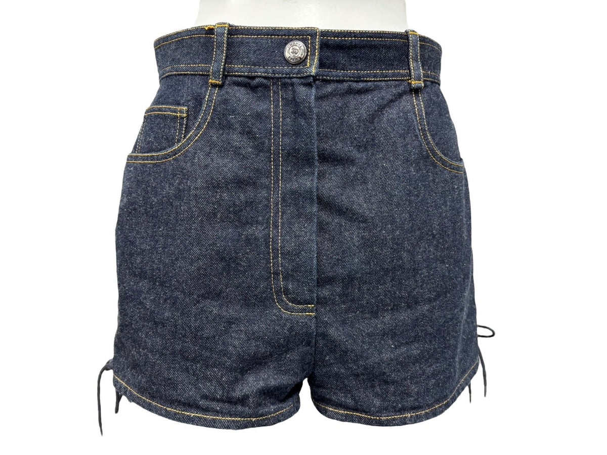CHANEL シャネル ショートパンツ スカート ココマーク デニム ネイビー