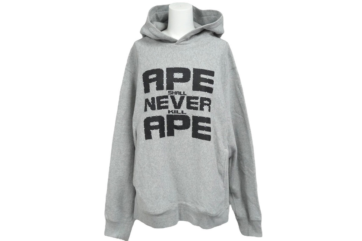 A BATHING APE アベイシングエイプ パーカー フーディー ラインストーン グレー コットン サイズM 美品 中古 59839 –  Casanova Vintage