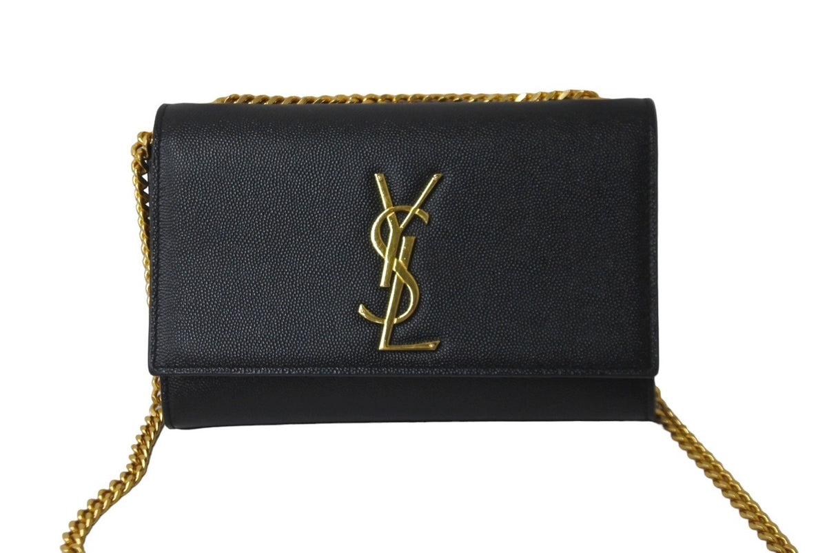 YVES SAINT LAURENT イヴ サンローラン ケイト スモール ショルダーバッグ 469390BOW0J1000 ブラック ゴールド金具  美品 中古 61570 – Casanova Vintage