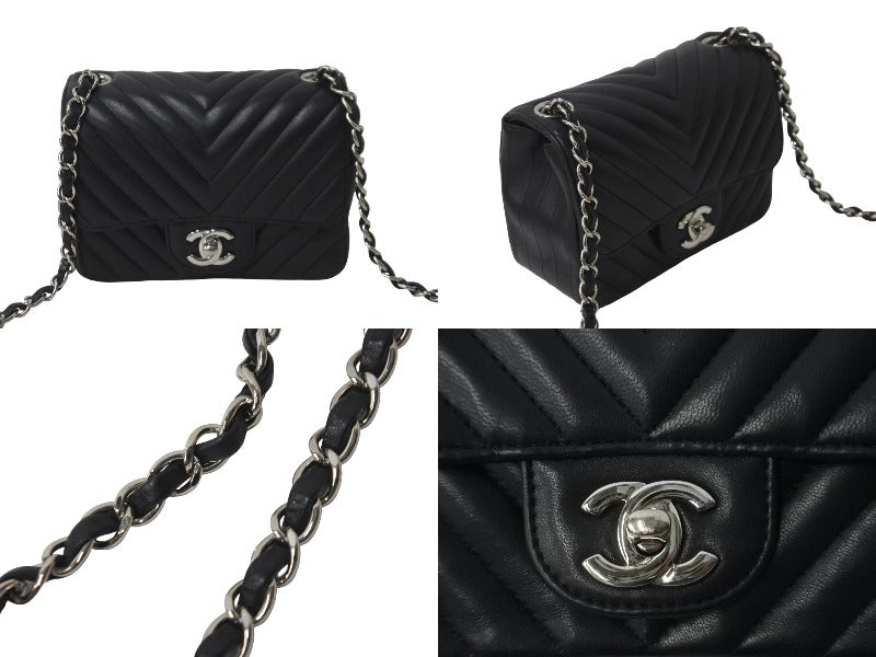 CHANEL シャネル Vステッチ チェーンショルダーバッグ 22番台 ココマーク ブラック ラムスキン シルバー金具 美品 中古 62192 –  Casanova Vintage