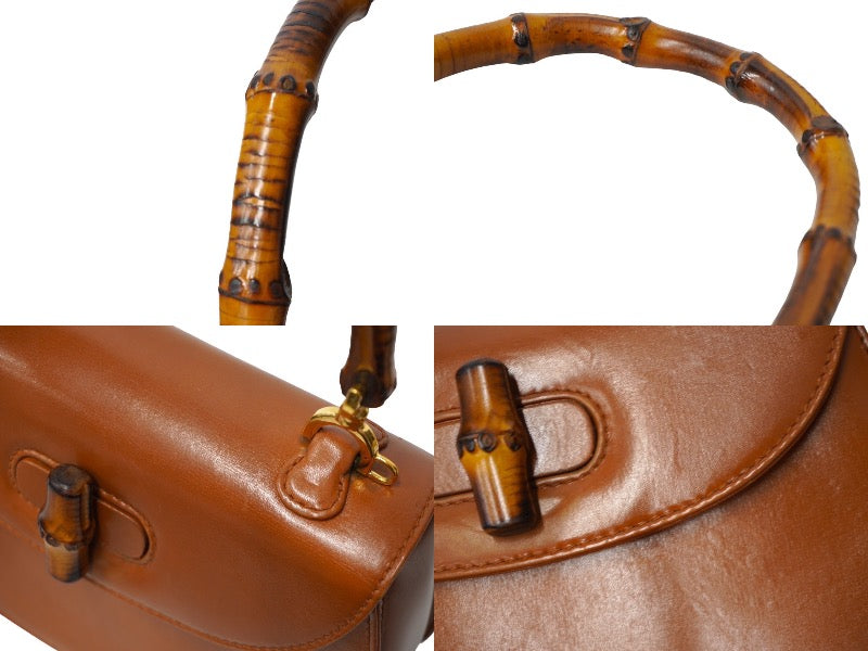 GUCCI グッチ バンブー ハンドバッグ 竹 トップハンドル レザー