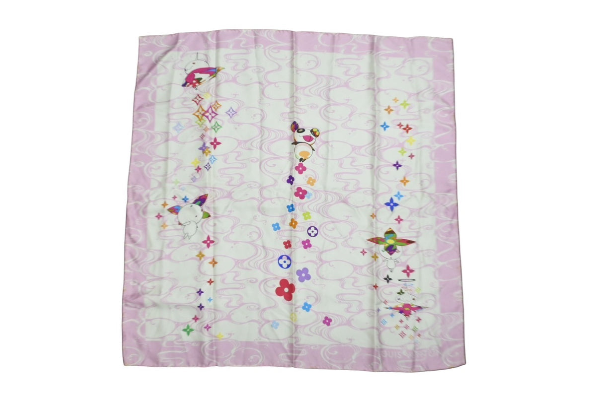 希少　リング付き　2003 村上隆　ヴィトン vuitton スカーフ 希少 リング付き 2003 村上隆 ヴィトン vuitton スカーフ マルチカラー