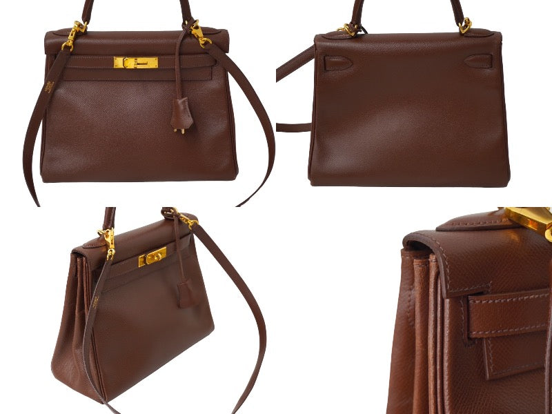 HERMES エルメス ケリー28 内縫い カカオ ブラウン ◻︎D刻印 エプソン