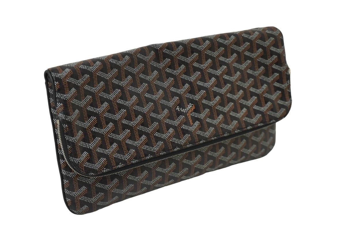 GOYARD ゴヤール サン・マリー MM クラッチバッグ STMARIMMLTY01CL01P ブラック シルバー金具 美品 中古 62719 –  Casanova Vintage