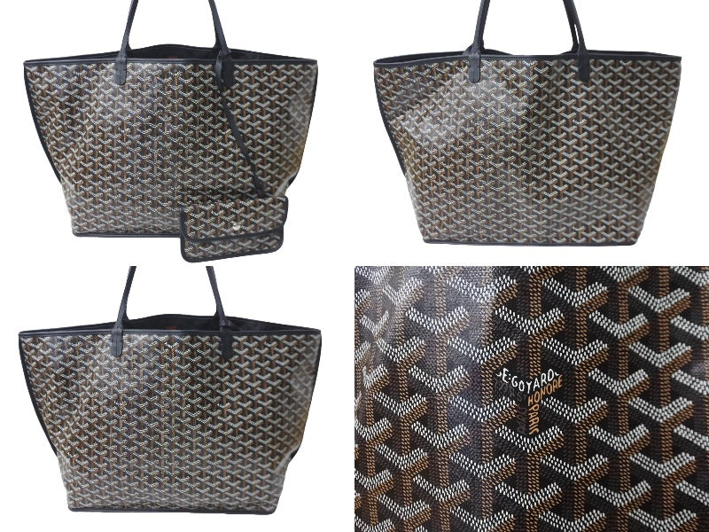 極美品 GOYARD ゴヤール サック アンジュGM トートバッグ リバーシブル ポーチ付き キャンバス カーフスキン ブラック 中古 64036 –  Casanova Vintage