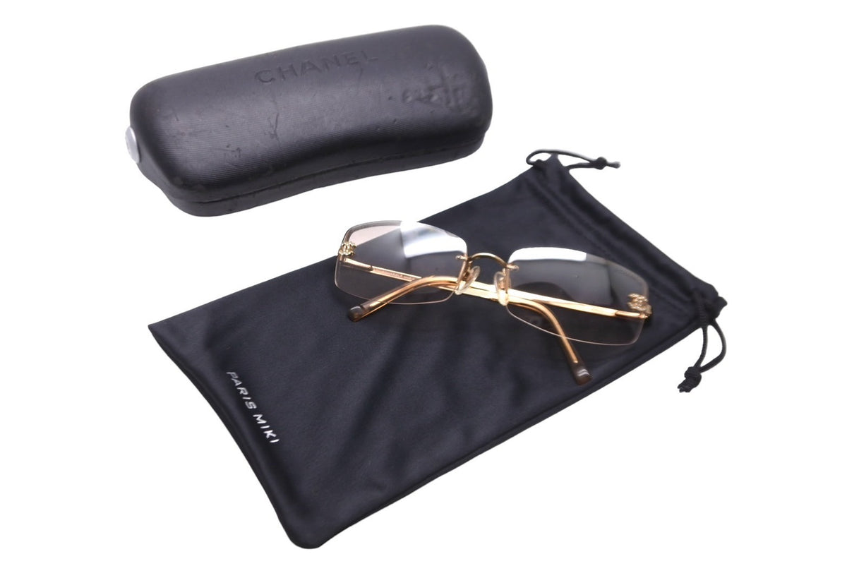 極美品 CHANEL シャネル サングラス ココマーク リムレス 56◻︎16 130