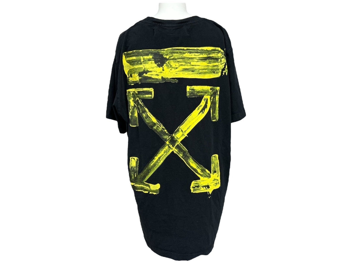 OFFWHITE オフホワイト 半袖Ｔシャツ ロゴ バックグラフィティアロー OMAA027F19185010 ブラック イエロー サイズL 美品  中古 64669 – Casanova Vintage